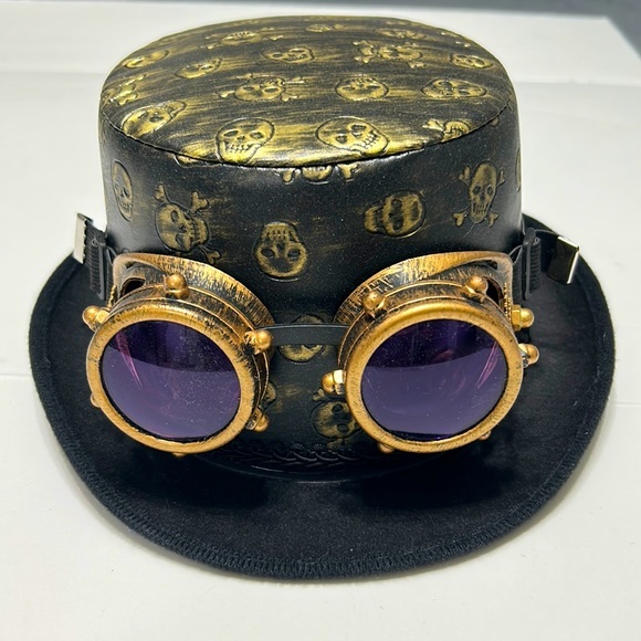 Other - Steampunk Top Hat with Removable Goggles Costume